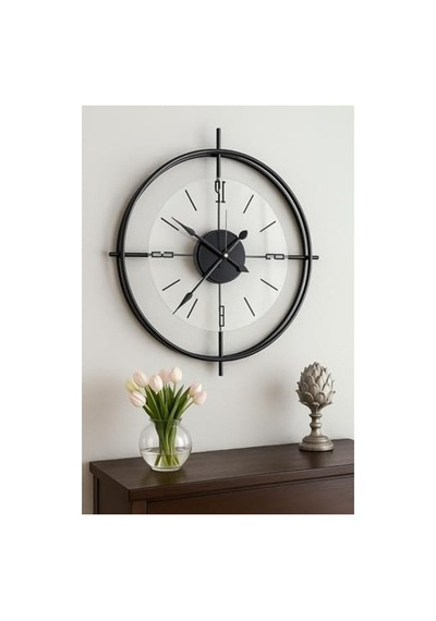 Büyük Boy Şeffaf Cam Duvar Saati, Modern Tasarım, 55 X 55 Cm 0240-keçe-şekilli-48cm