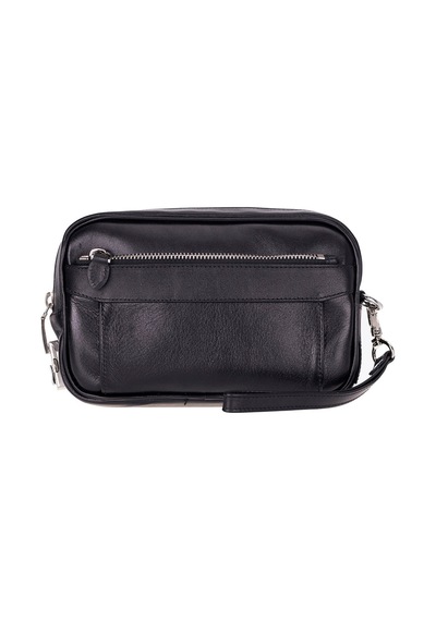 Bloominbag Bloomclutch Forge Obsidian Black Luxe Hakiki Deri Unisex Clutch Siyah