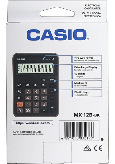 Casio Casıo Mx-12b-bk Cep Hesabı Makinesi 238863158 Siyah