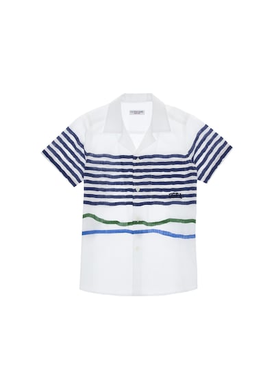 U.S. Polo Assn. Erkek Çocuk Beyaz Kısa Kollu Comfort Gömlek 50306574-VR013