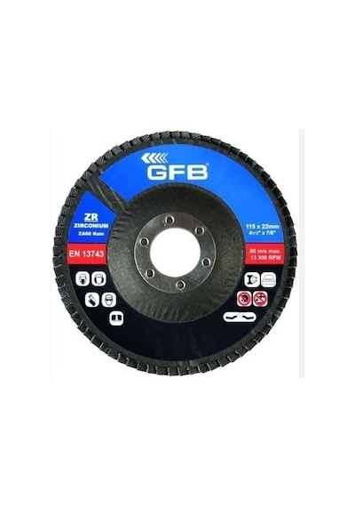 Gfb 115 22 Za80 Kum Zirkonyum Flap Disk Mavi Gfb2323