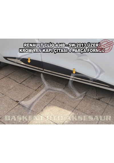 Renault Clio 4 Hb Formlu Krom Yan Kapı Çıtası 4 Parça 2013 Üzeri