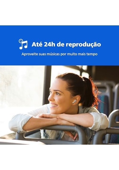 Tws Kablosuz Bluetooth Kulaklık, Mikrofonlu, Bar Tasarımlı, Ipx4 Ve 24 Saatlik Toplam Güç Kaynağı, Beyaz Tat1109wt/00