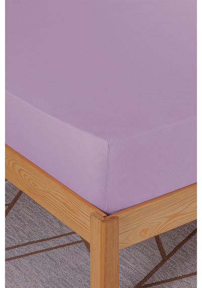 Penye-likralı Lastikli Çarşaf, 120 200 Tek Kişilik %100 Pamuk-elastan Örme Kumaş, 200 Gr/m² Lila