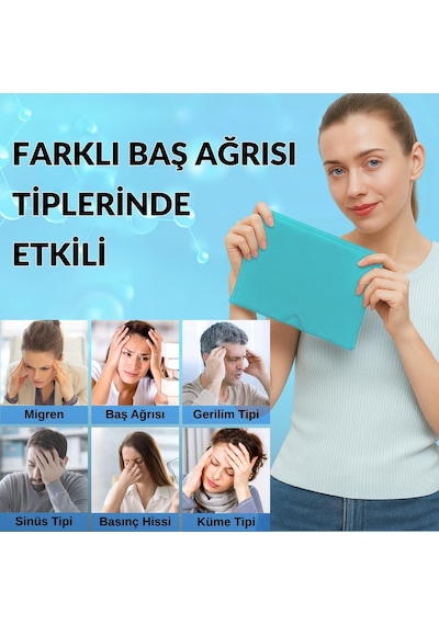 Migren Ve Baş Hassasiyetsı Giderici Başlık Şapka, Çift Katmanlı Soğuk Ve Sıcak Terapi Medikal Jel Buz Mavi Çok Renkli