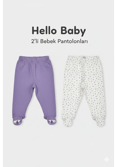 Hellobaby 2li Lila Pantolon Seti