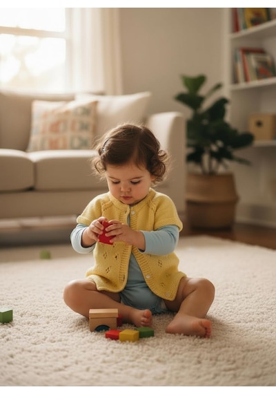 Reanea's Shop Bebek Yeleği El Örgüsü Sarı