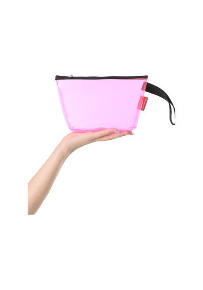Baghashtag Pembe Şeffaf Üçgen Form Makyaj Çantası