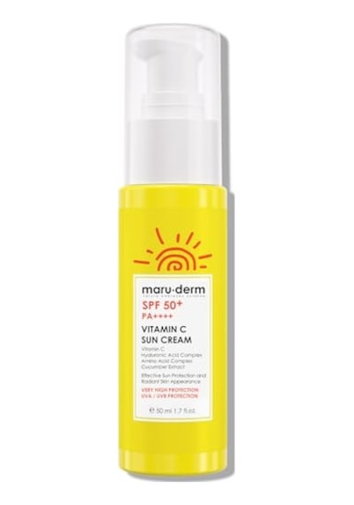 Maruderm Spf 50+ C Vitaminli Güneş Kremi Aydınlatıcı Ve Nemlendirici Geniş Spektrum Güneş Koruyucu, Hyaluronik Asit & Seramid İle, 50 Ml