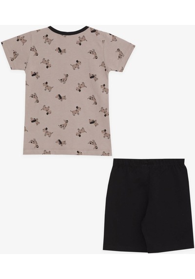 Breeze Erkek Bebek Pijama Takımı Sevimli Köpekcik Desenli 9 Ay-3 Yaş, Kahverengi-kahverengi Kahverengi