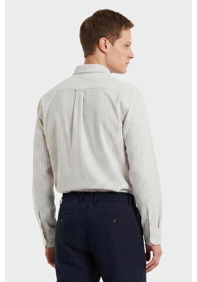 Gant Erkek Yeşil Regular Fit Çizgili Logolu Gömlek-15241