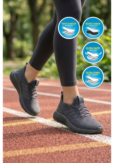 Füme Hafif Triko Unisex Spor Ayakkabı Çok Renkli