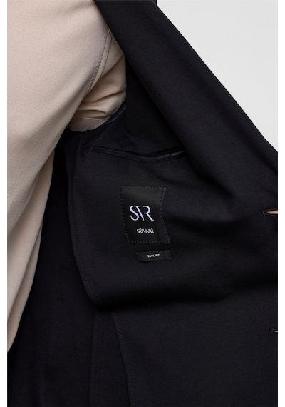Süvari Siyah Slim Düz Mono Yaka 6 Drop Spor Takım Elbise