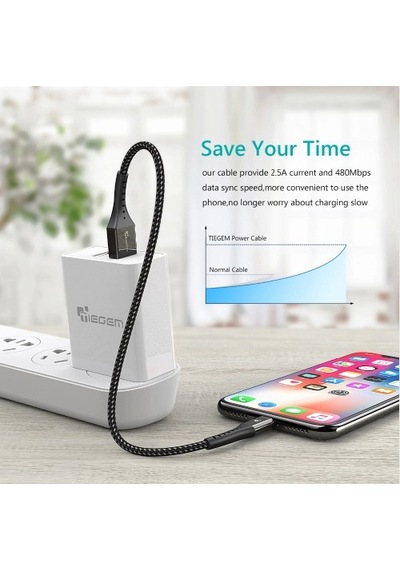 Tiegem Apple iPhone Uyumlu X8, 6, 6S, 5, 5S Usb Hızlı Cep Telefonu Şarj Kablos