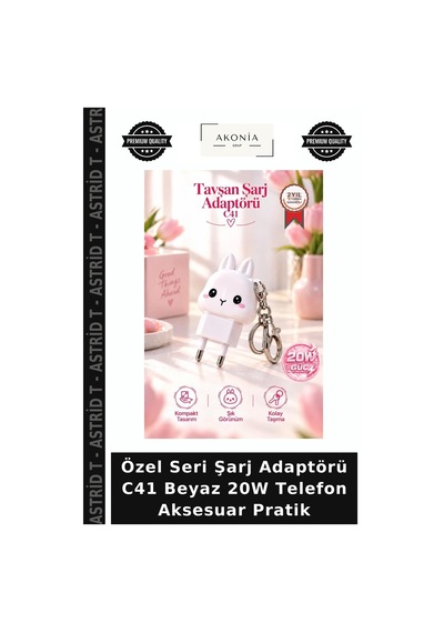 Özel Seri Şarj Adaptörü C41 Beyaz 20w Telefon Aksesuar Pratik