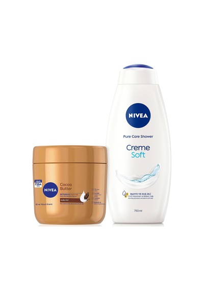 Creme Soft Kremsi Dokunuş Duş Jeli 750ml Ve Cocoa Butter Nemlendirici Vücut Bakım Kremi 400ml Diğer