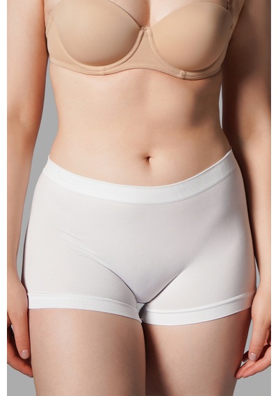 Fit Women Kadın Boxer Toparlayıcı İz Yapmayan Seamless Örme Boxer 2001 Beyaz