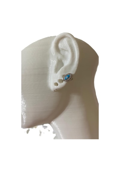 Mavi Göz Nazar Boncuğu Tragus Piercing Renkli