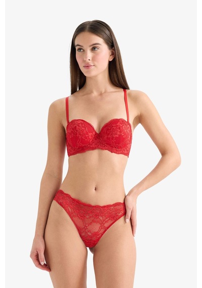 Defacto Dantel Detaylı Dantel Brazilian Külot Fall İn Love G1184ax25wnrd79 Kırmızı-rd79