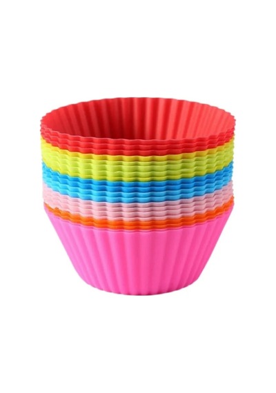 Silikon Mini Kek Kalıbı 18 Adet Muffin Kek Kalıbı Plastik Pembe Diğer