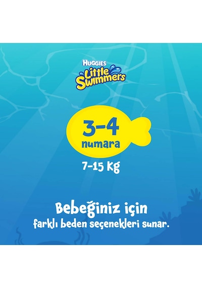 Huggies Little Swimmers 3-4 Numara 7-15 Kg 12'li Mayo Bez