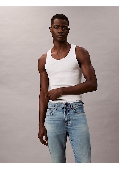 Calvin Klein Erkek Normal Bel Boru Paça Cep Detay Denim Kumaş Mavi Jeans Lv04re700g-2tg-12589 Mavi