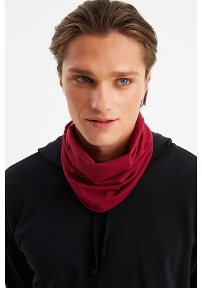 Butikgiz Erkek 4 Fonksiyonlu Koruyucu Pamuklu, Esnek, Terletmez, Bandana, Boyunluk, Maske - Tek Ebat / Bordo Bordo