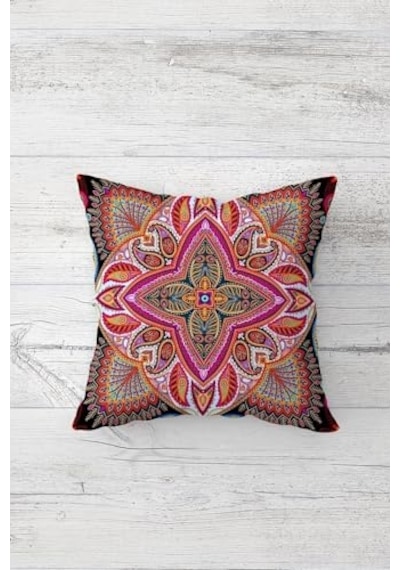 Pelangi Ottoman Desenli Çift Tarafı Baskılı Gizli Fermuarlı Yastık Kılıfı Kırlent Koltuk Yastık Kılıfı, Ka Diğer