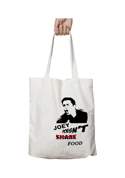 Art Hediye Joey Series Tv Joey Doesnt Share Food İki Taraf Kalıcı Yıkanabilir Okul Plaj Omuz Bez Çanta Çok Renkli