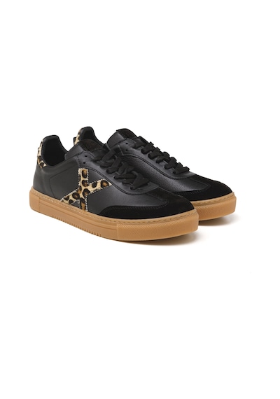 Sneaker Günlük Kadın Mar-25y-192-3030 John May Siyah Süet-siyah Cilt-leopar Siyah