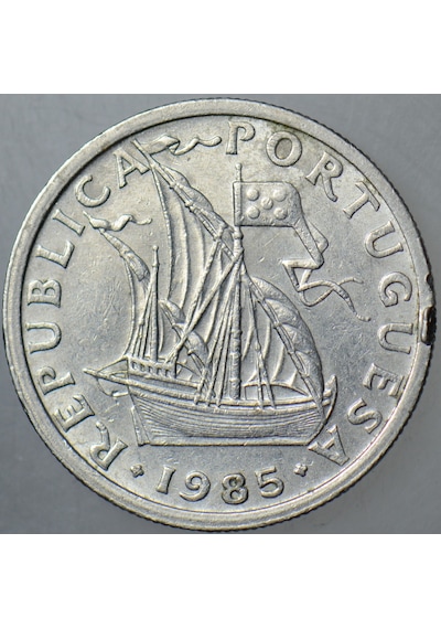 Portekiz 2,5 Eskudo 1985 Yelkenli - Gemi - Denizcilik Temalı. 42638982