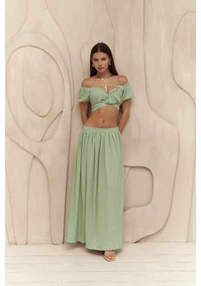 Mai Collection Mai Studios Co. Indriya Yeşil Crop Etek Takım Yeşil