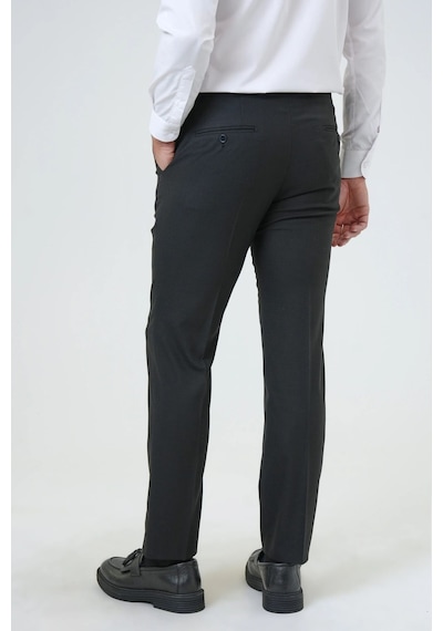 Süvari Slim Fit Bistre Erkek Kumaş Pantolon Siyah
