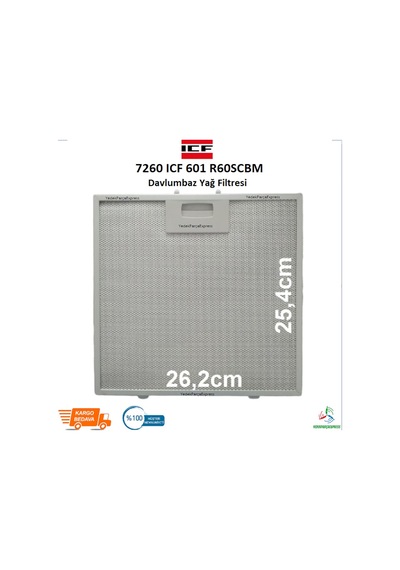 Icf Davlumbaz Yağ Filtresi / Aspiratör Metal Tel Filtre 26,2X25,4 - 423474386