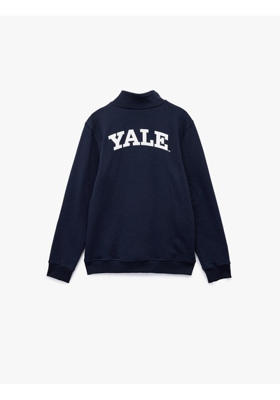 Koton Uzun Kollu Yarım Fermuarlı Lisanslı Yale Baskılı Şardonlu Sweatshirt Lacivert 6wam70142mk Lacivert