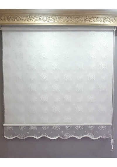 N11 Özel Çiçek Desenli Çift Mekanizmalı Tül Stor Perde (228365408)