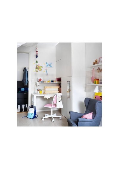 Ikea Örfjäll Çocuk Çalışma Sandalyesi, Beyaz-vissle Pembe