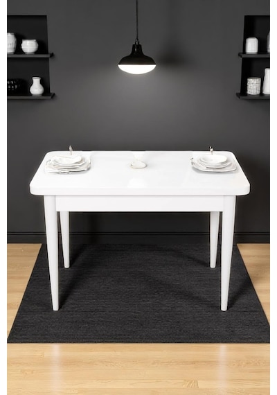 ARVEN Beyaz Sunta 70x110 Sabit Mutfak Masası Takımı Beyaz Metal Ayak 4 Krem Sandalye ARVEN Beyaz Sunta 70x110 Sabit Mutfak Masası Takımı Beyaz Metal Ayak 4 Krem Sandalye