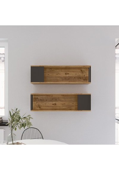 Robinhome Robin Home Atlantis Duvar Rafı Kitaplık 2'Li Set As18-A