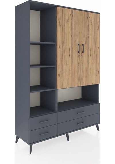 Hyperion Dolap 8 Raflı 4 Çekmeceli 2 Kapaklı 132x44x195 Antrasit-çam/antrasit Atlas Çam/antrasıt - Antrasıt Hyperion Dolap 8 Raflı 4 Çekmeceli 2 Kapaklı 132x44x195 Antrasit-çam/antrasit Atlas Çam/antrasıt - Antrasıt