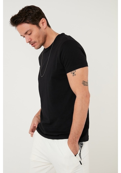 Buratti Bisiklet Yaka % 100 Pamuk Regular Fit Basic Erkek T Shirt 59020001 Siyah
