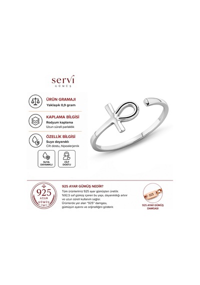 Servi 925 Ayar Gümüş Sacred Ankh Yüzük-11