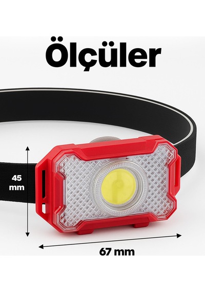 3 Modlu Pilli Kafa Lambası Kampçı Tamirci Balıkçı Outdoor Kafa Feneri Işığı Dörtgen K4108 Çok Renkli