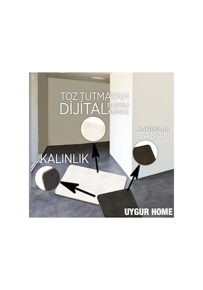 Buççin Online Mağaza Deniz Kabuğu Temalı Dekoratif Çok Amaçlı Paspas Kapıönü,banyo,mutfak Vb. Orta 10 - 15 Mm Plastik Çok Renkli