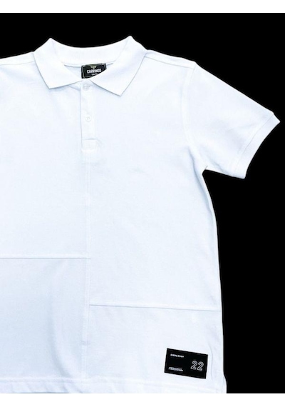Carinos Erkek Çocuk Basic Yakalı T-shirt-14604 Beyaz