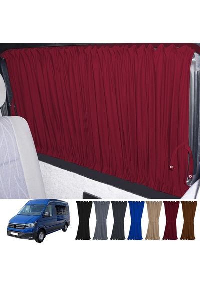 Pandami Volkswagen Crafter 2. Nesil Orta Şase 2018+ Uyumlu Bordo Raylı Oto Perde Takımı
