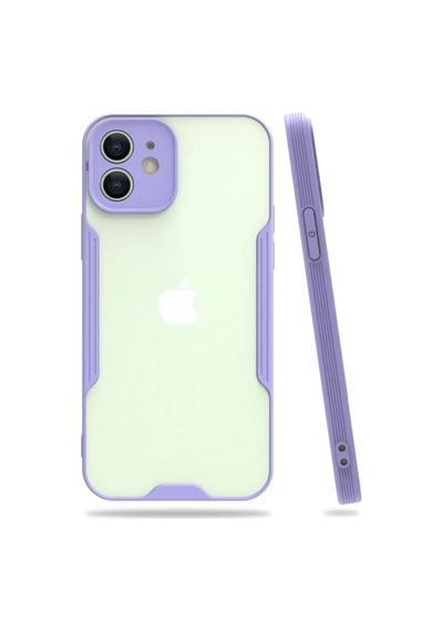 Newface  Apple  Uyumlu iPhone 12 Kılıf Platin Silikon - Lila