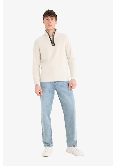 DeFacto Regular Fit Dik Yaka Yarım Fermuarlı Basic Düz Sweatshirt D7226AX25SPER37