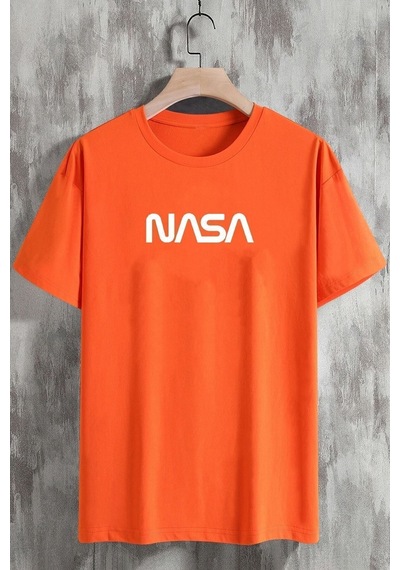 Uyguntarz Unisex Nasa Tasarım Tshirt Turuncu