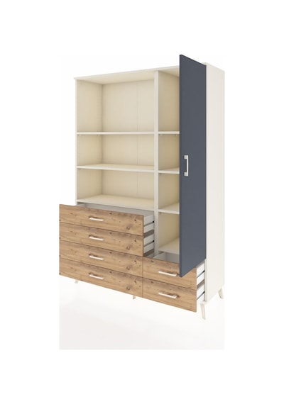 Hyperion Dolap 7 Raflı 6 Çekmeceli Tek Kapaklı 132x44x195 Aytaşı-antrasit/çam Antrasıt/atlas Çam Hyperion Dolap 7 Raflı 6 Çekmeceli Tek Kapaklı 132x44x195 Aytaşı-antrasit/çam Antrasıt/atlas Çam